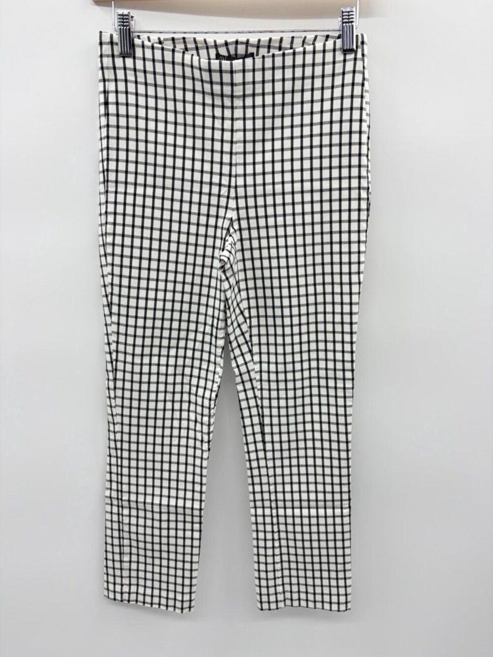 Adrianna Papell Womens Size 4 Plaid Print Pull On Stretch Cropped Ankle Pants - Picture 1 of 6